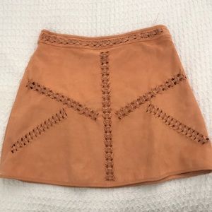 H and M boho faux suede skirt